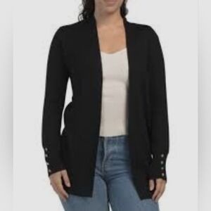 Cyrus Women's Black Open-Front Cardigan